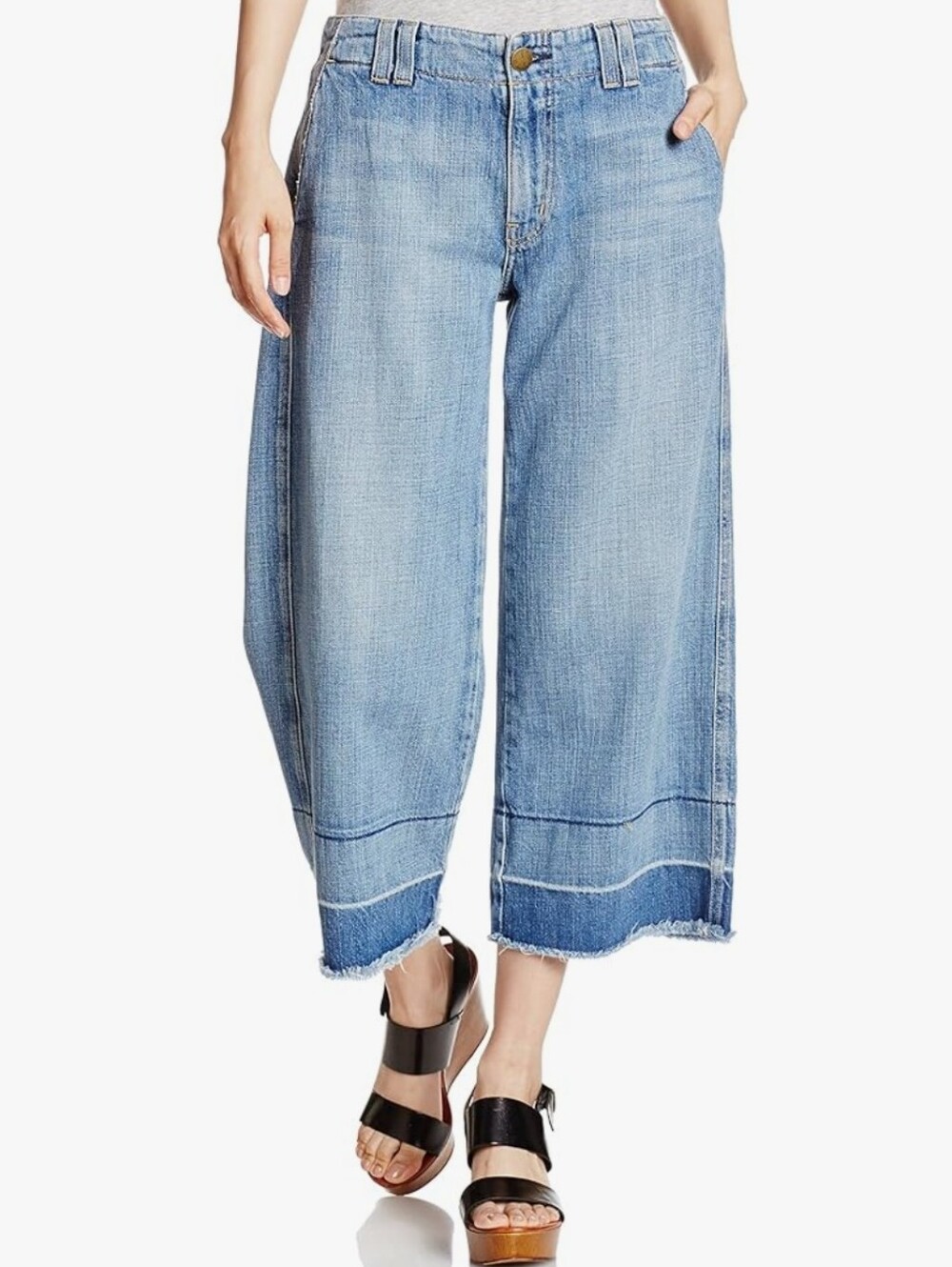 Current/Elliott The Cropped Hampden Trouser Bombshell with Released Hem Size 32